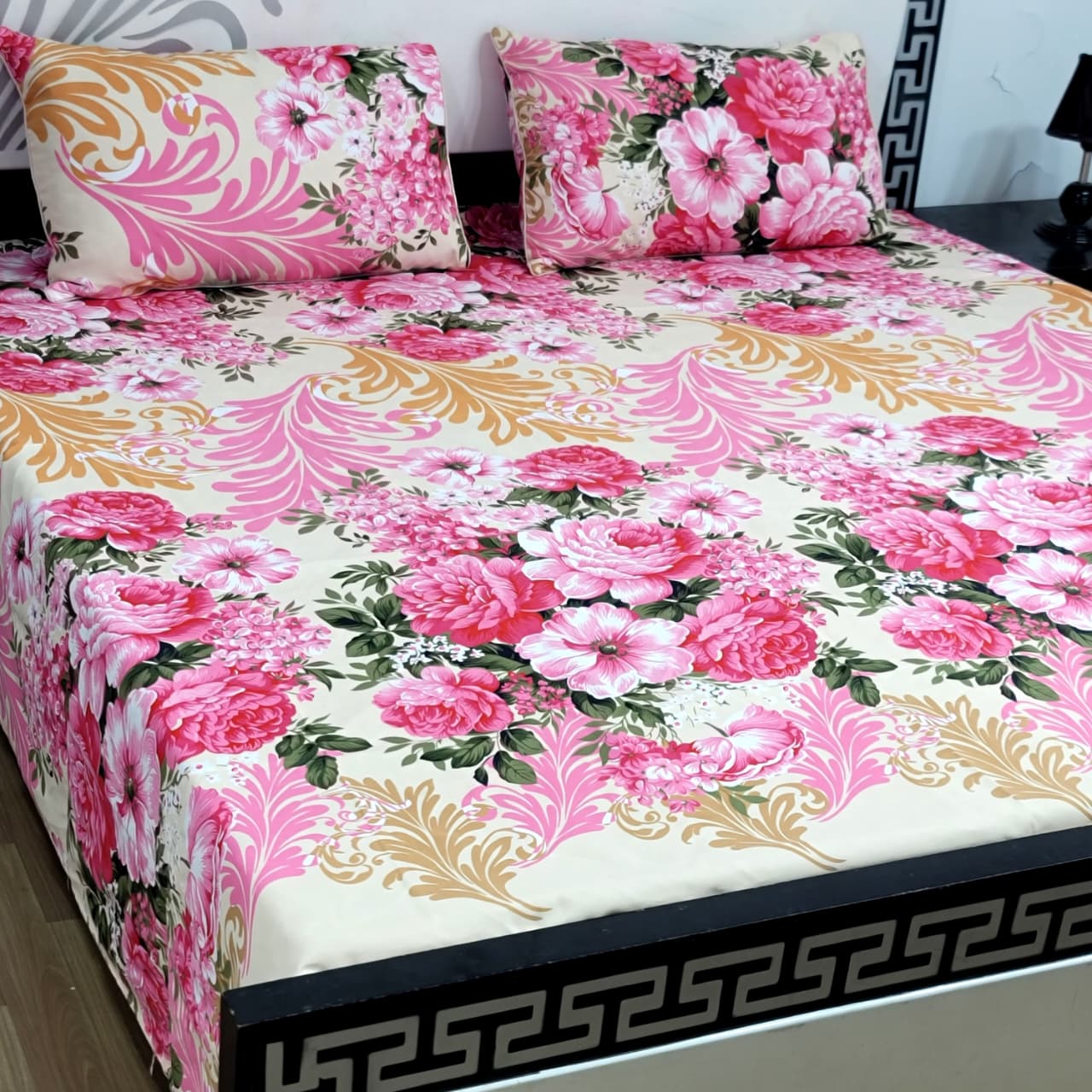 3Pc Crystal Cotton Bed Sheet Set