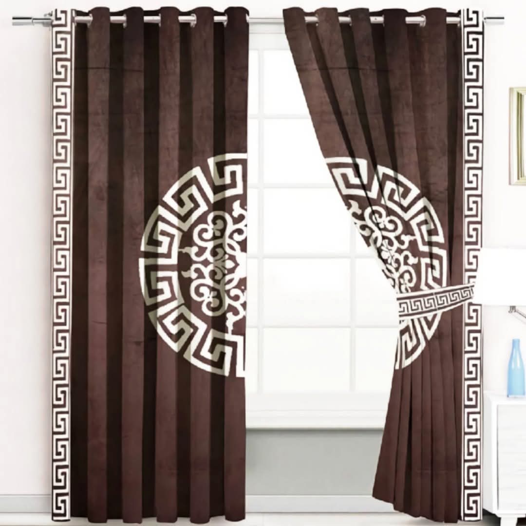2 Pieces Premium Splendid Velvet Curtain Panels with 2 Matching Belts –