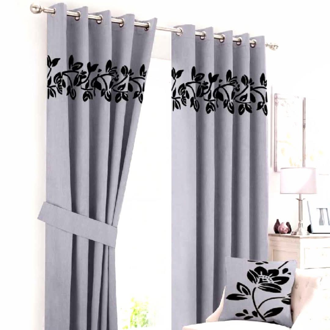2 Pieces Luxury Floral Velvet Curtains