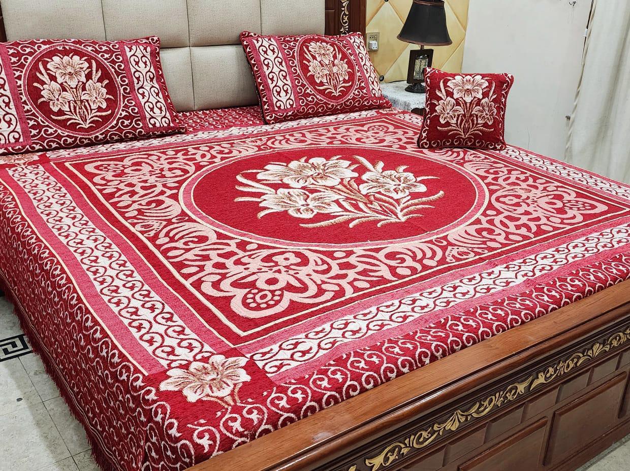 VELVET JACQUARD 4Pc BEDSHEET SET – KING SIZE