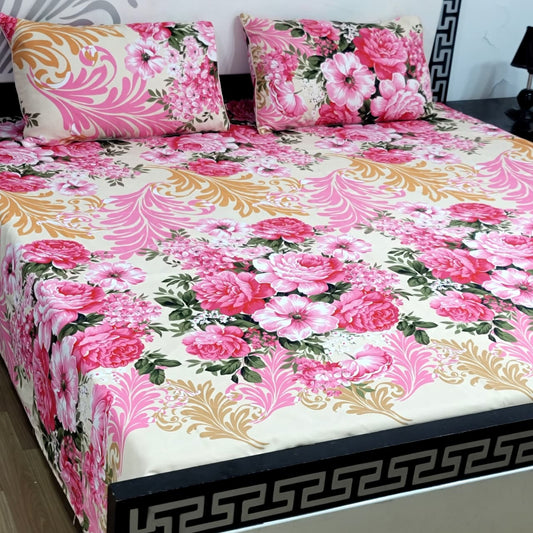 3Pc Crystal Cotton Bed Sheet Set