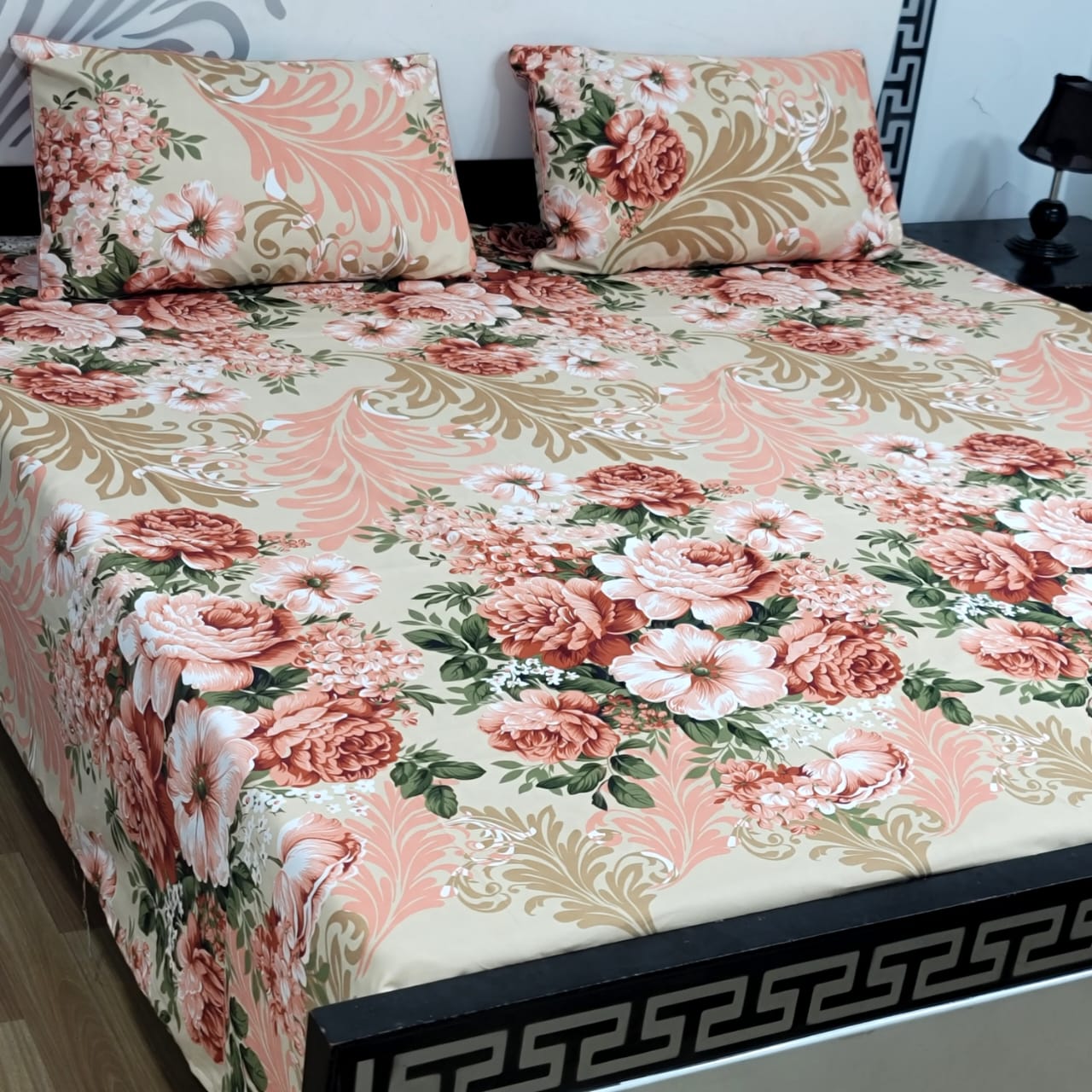 3Pc Crystal Cotton Bed Sheet Set