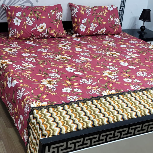 3Pc Crystal Cotton Bed Sheet Set