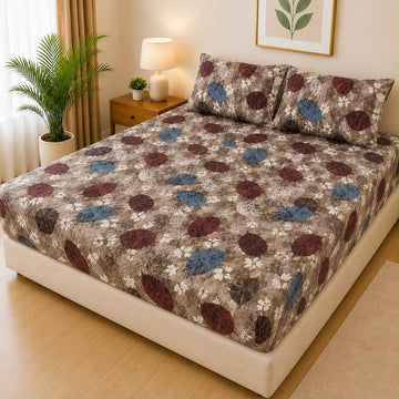 Printed Fancy Quilted Waterproof Mattress Fitted BedSheet With Pillows Covers