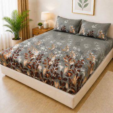 Printed Fancy Quilted Waterproof Mattress Fitted BedSheet With Pillows Covers