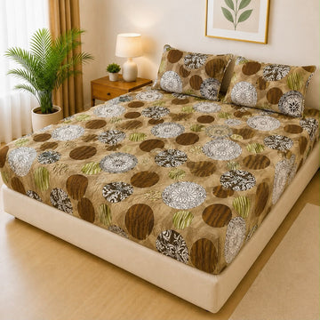 Printed Fancy Quilted Waterproof Mattress Fitted BedSheet With Pillows Covers