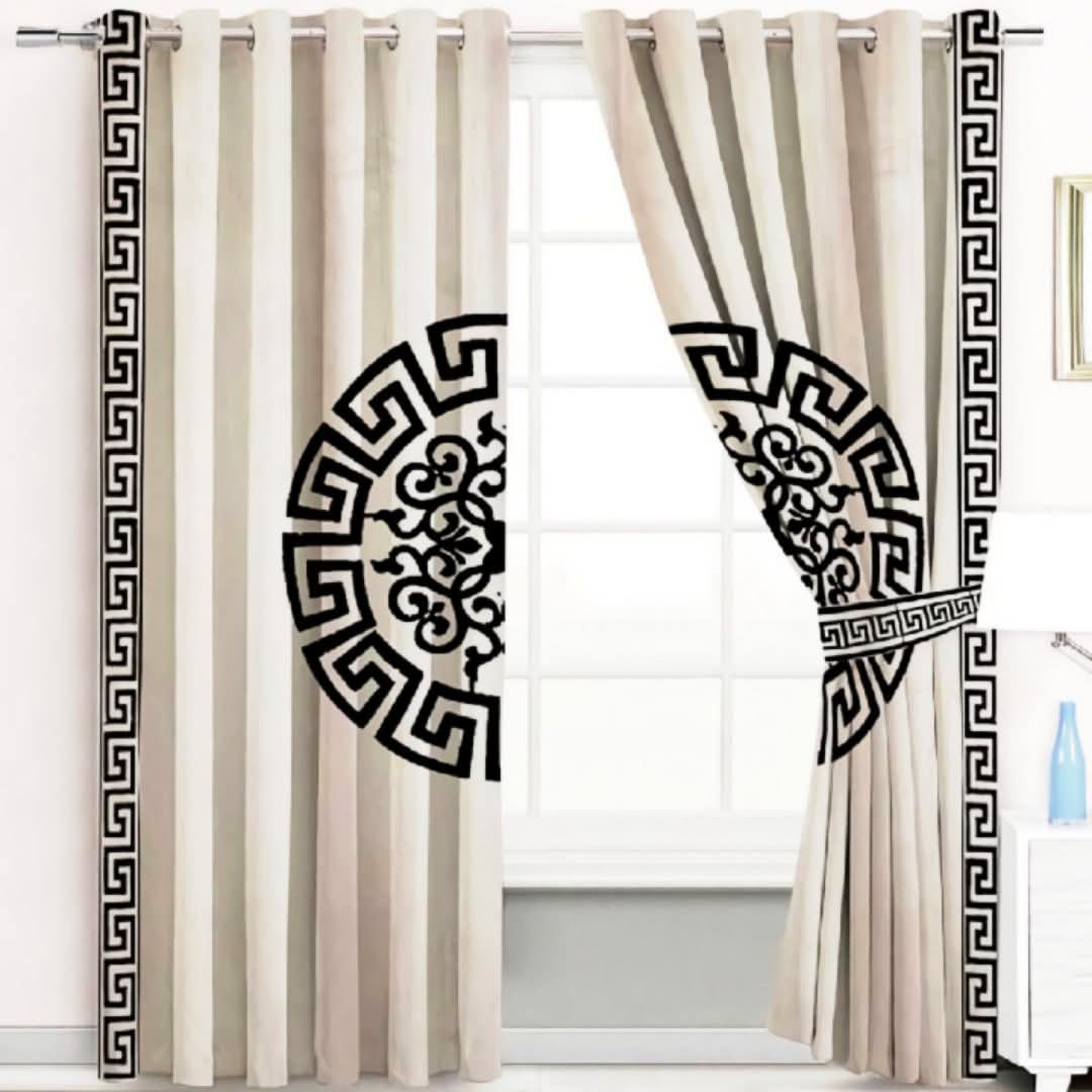 2 Pieces Premium Splendid Velvet Curtain Panels with 2 Matching Belts –