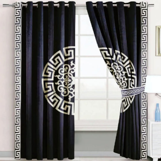 2 Pieces Premium Splendid Velvet Curtain Panels with 2 Matching Belts –